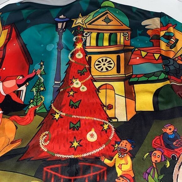 Men's Funny Circus Christmas 1/4 Zip Short Sleeve Holiday Shirt Size Medium - Picture 14 of 14